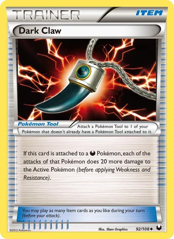 Dark Claw Uncommon rarity Dark Explorers Pokémon card price — $8.95