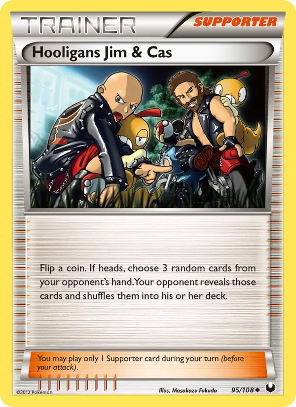 Hooligans Jim & Cas Uncommon rarity Dark Explorers Pokémon card price — $0.86