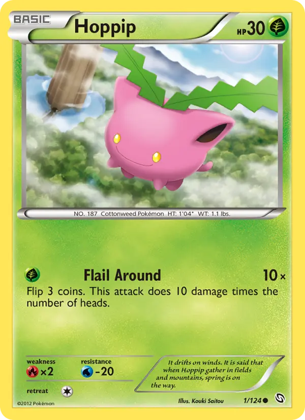 Hoppip Common rarity Dragons Exalted Pokémon card price — $1.00