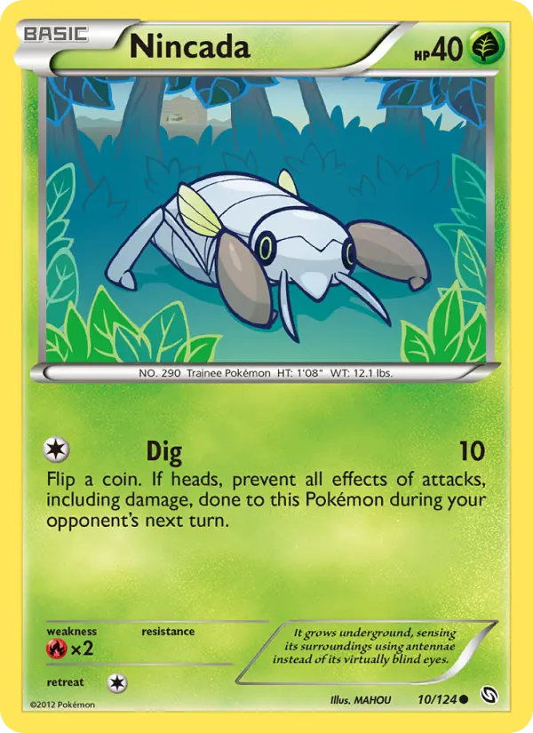 Nincada Common rarity Dragons Exalted Pokémon card price — $1.08