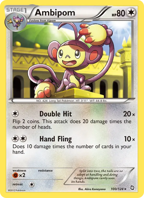 Ambipom Rare rarity Dragons Exalted Pokémon card price — $1.26