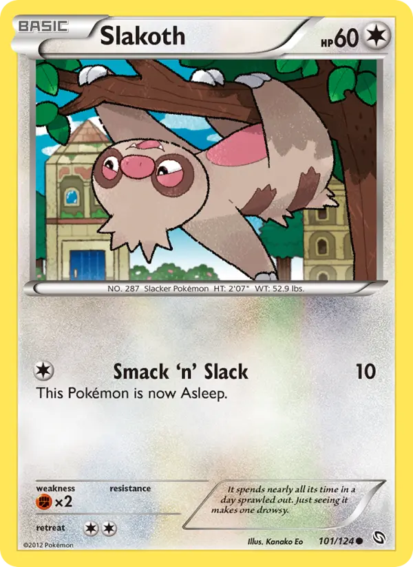 Slakoth Common rarity Dragons Exalted Pokémon card price — $1.32