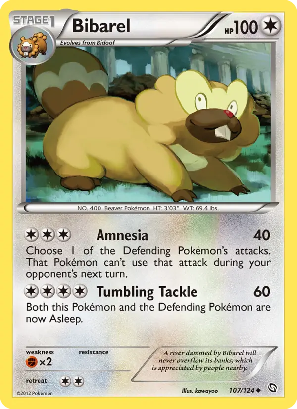 Bibarel Uncommon rarity Dragons Exalted Pokémon card price — $0.97