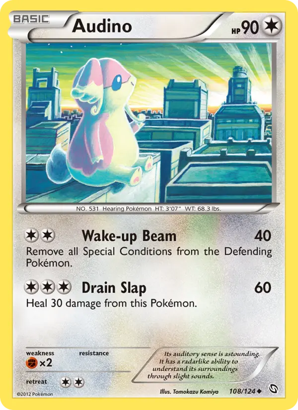 Audino Uncommon rarity Dragons Exalted Pokémon card price — $19.39