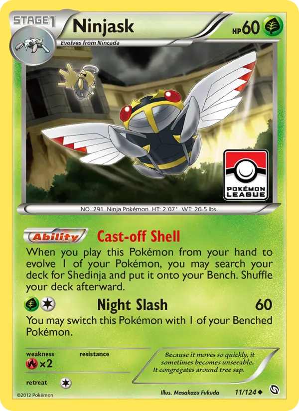 Ninjask Uncommon rarity Dragons Exalted Pokémon card price — $1.60