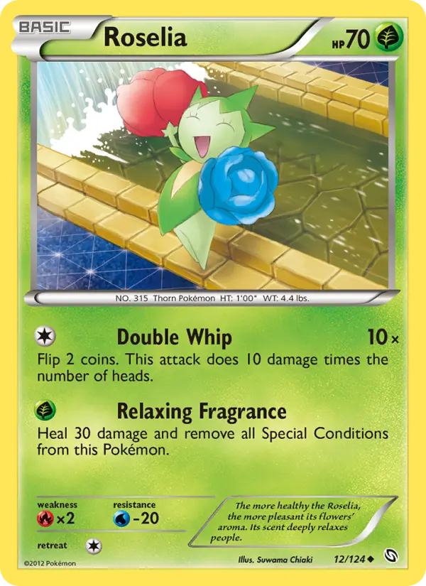 Roselia Uncommon rarity Dragons Exalted Pokémon card price — $4.64