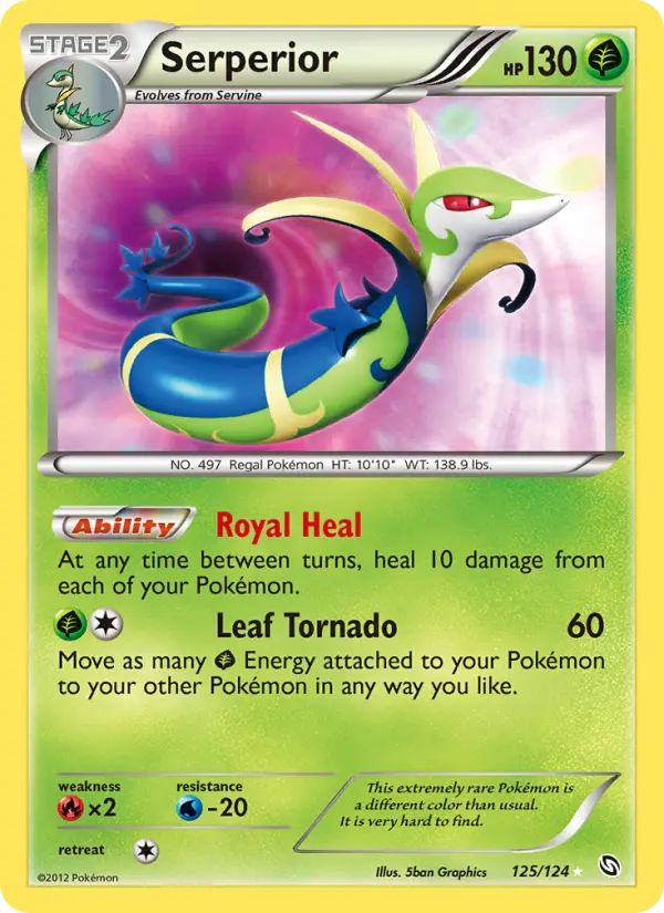 Serperior Secret Rare rarity Dragons Exalted Pokémon card price — $149.20