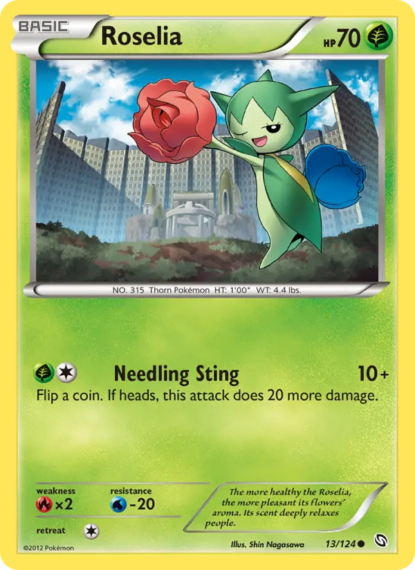Roselia Common rarity Dragons Exalted Pokémon card price — $0.56