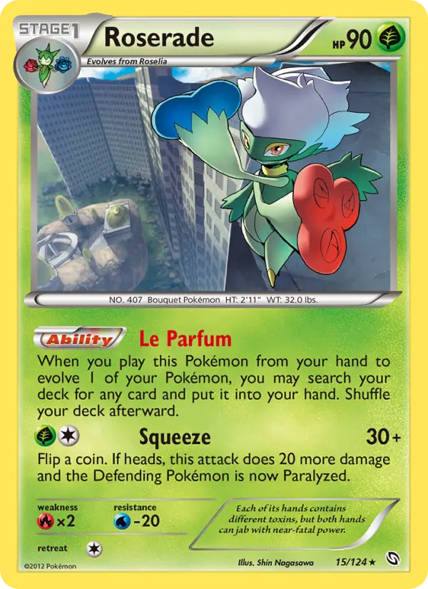 Roserade Rare rarity Dragons Exalted Pokémon card price — $28.60