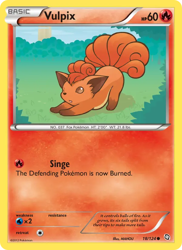 Vulpix Common rarity Dragons Exalted Pokémon card price — $13.29