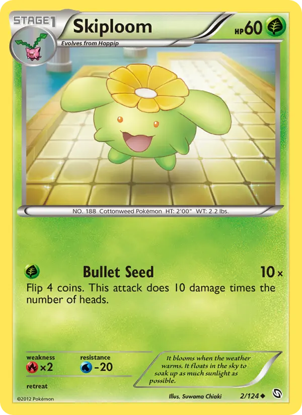 Skiploom Uncommon rarity Dragons Exalted Pokémon card price — $0.89