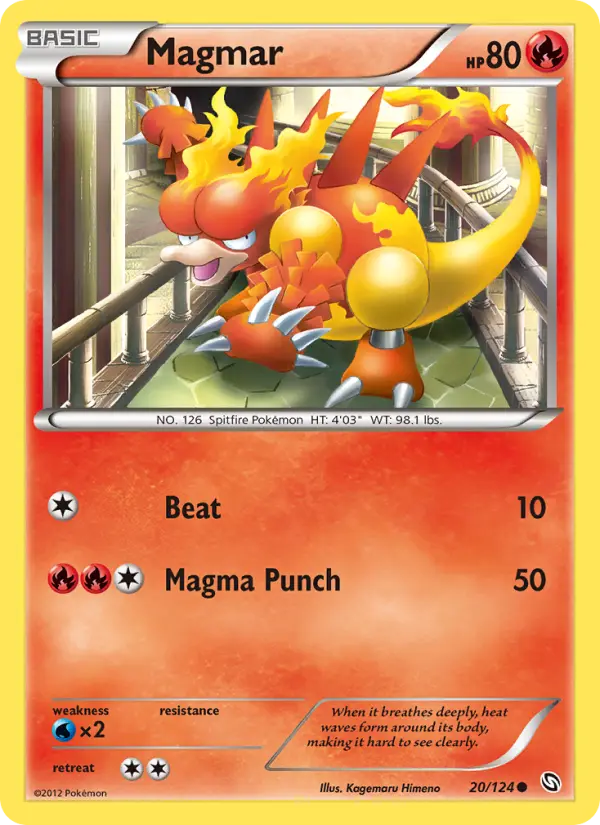 Magmar Common rarity Dragons Exalted Pokémon card price — $3.48