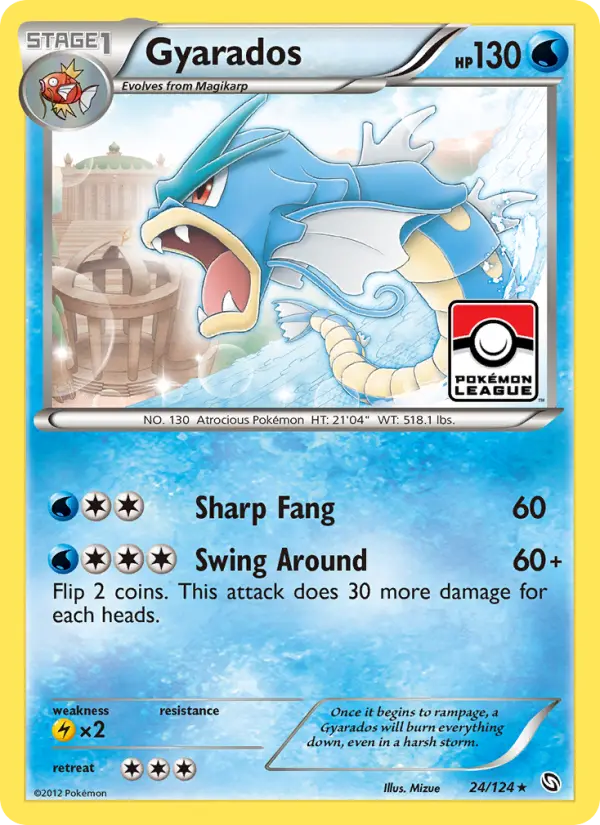 Gyarados Rare rarity Dragons Exalted Pokémon card price — $21.53