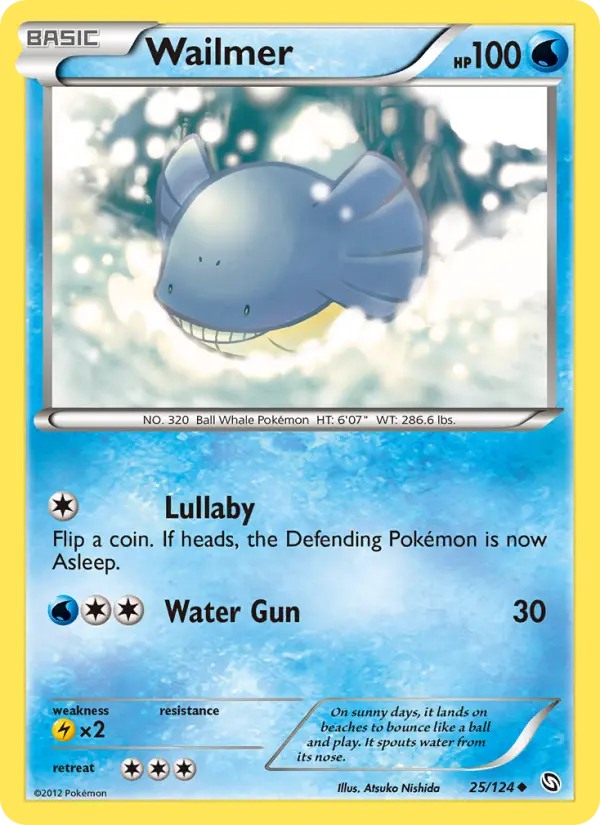 Wailmer Uncommon rarity Dragons Exalted Pokémon card price — $2.53