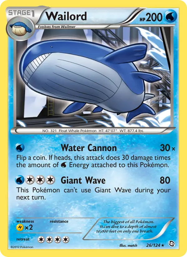 Wailord Rare rarity Dragons Exalted Pokémon card price — $3.45