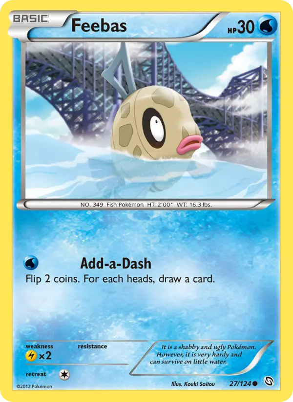 Feebas Common rarity Dragons Exalted Pokémon card price — $1.12