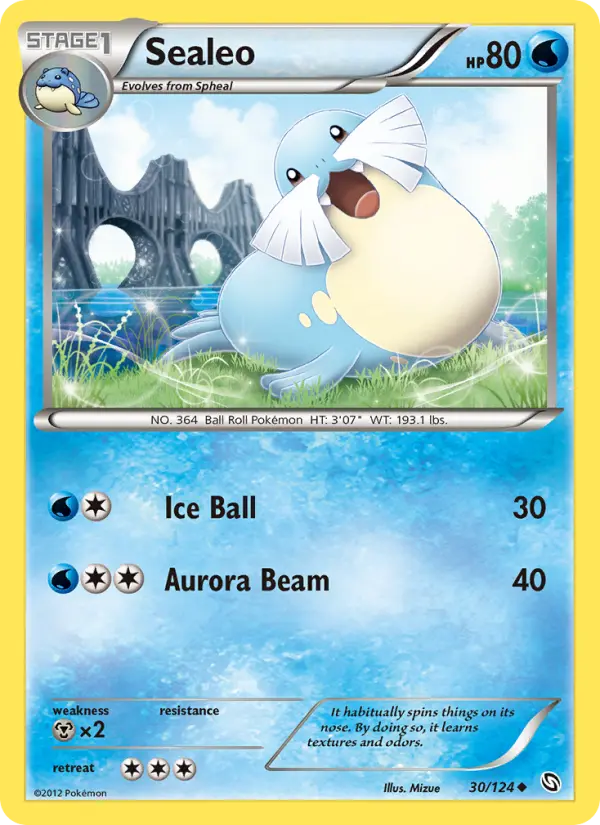 Sealeo Uncommon rarity Dragons Exalted Pokémon card price — $0.75