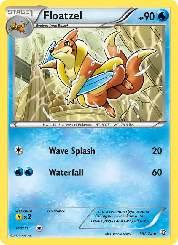 Floatzel Uncommon rarity Dragons Exalted Pokémon card price — $1.34