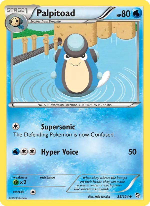 Palpitoad Uncommon rarity Dragons Exalted Pokémon card price — $0.78