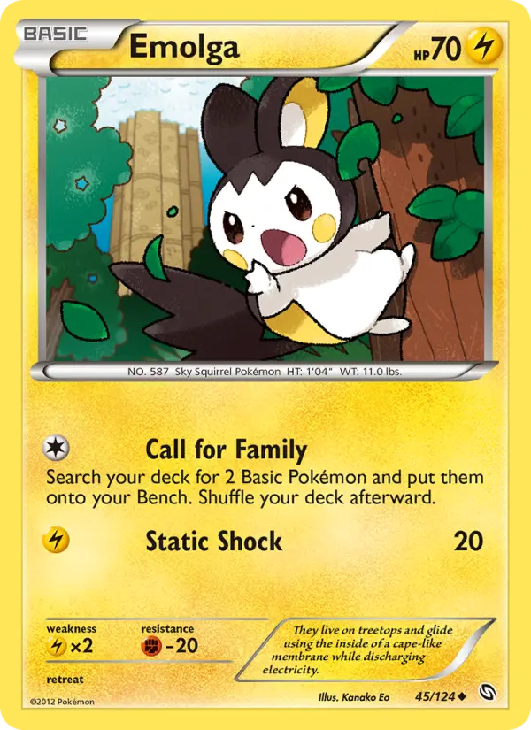 Emolga Uncommon rarity Dragons Exalted Pokémon card price — $5.76