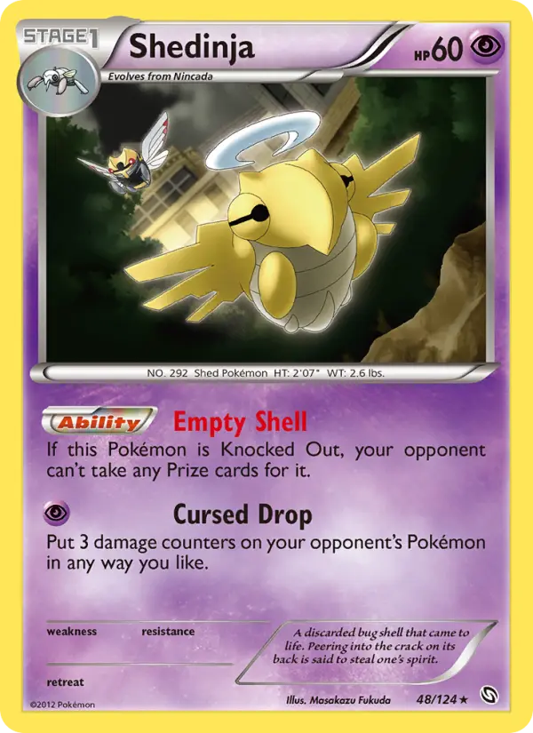 Shedinja Rare rarity Dragons Exalted Pokémon card price — $7.13