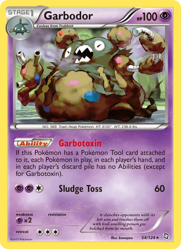 Garbodor Rare rarity Dragons Exalted Pokémon card price — $5.44