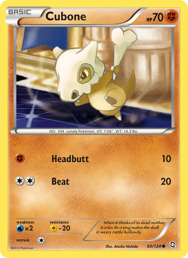 Cubone Common rarity Dragons Exalted Pokémon card price — $10.53