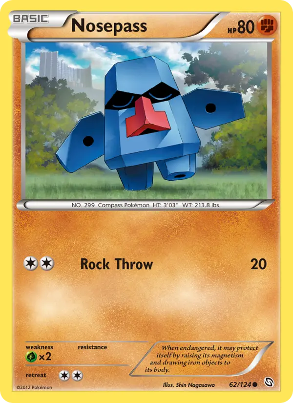 Nosepass Common rarity Dragons Exalted Pokémon card price — $0.61