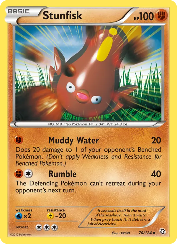 Stunfisk Uncommon rarity Dragons Exalted Pokémon card price — $0.80