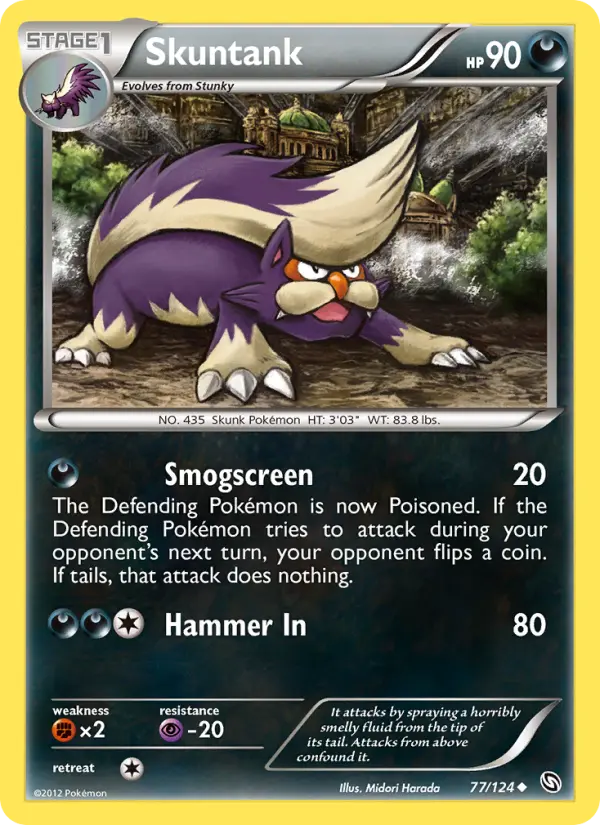 Skuntank Uncommon rarity Dragons Exalted Pokémon card price — $0.99