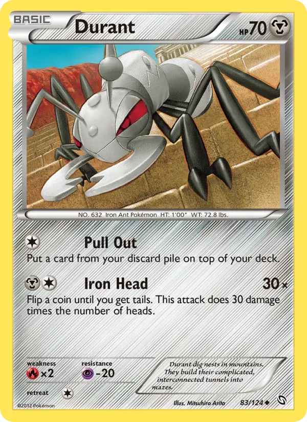 Durant Uncommon rarity Dragons Exalted Pokémon card price — $0.66