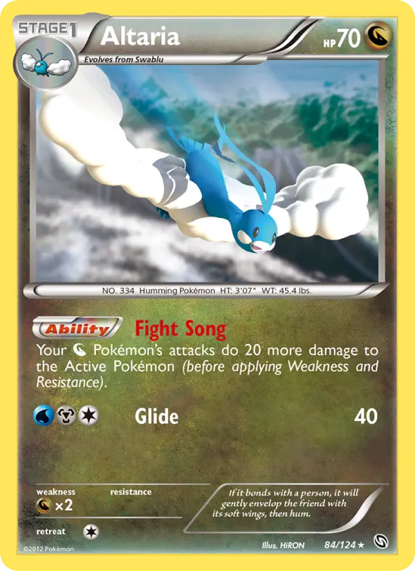 Altaria Rare rarity Dragons Exalted Pokémon card price — $2.85