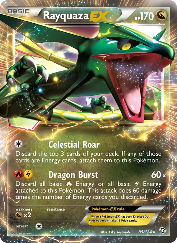 Rayquaza-EX Rare rarity Dragons Exalted Pokémon card price
