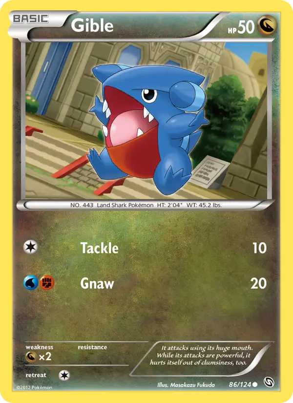 Gible Common rarity Dragons Exalted Pokémon card price — $3.22