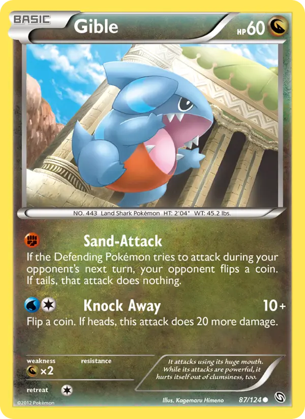Gible Common rarity Dragons Exalted Pokémon card price — $2.47