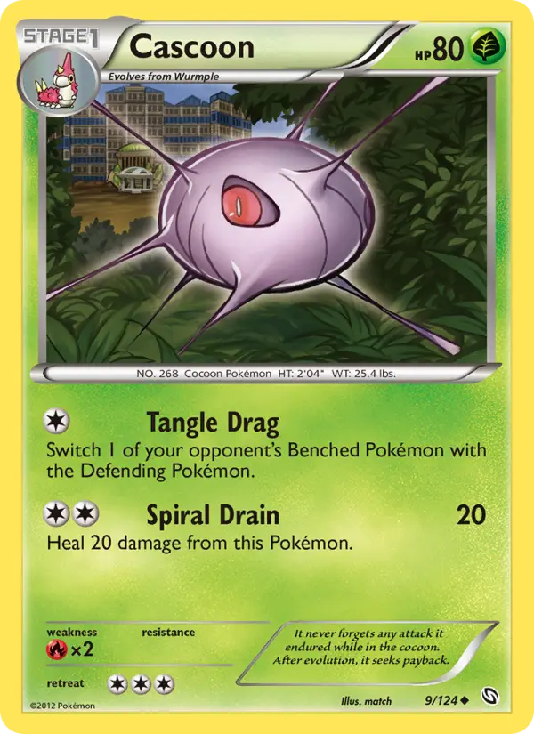 Cascoon Uncommon rarity Dragons Exalted Pokémon card price — $0.81