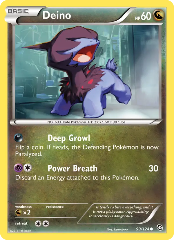 Deino Common rarity Dragons Exalted Pokémon card price — $3.51