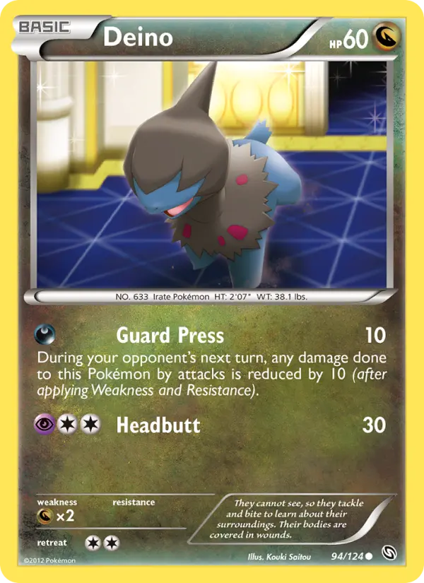 Deino Common rarity Dragons Exalted Pokémon card price — $0.64