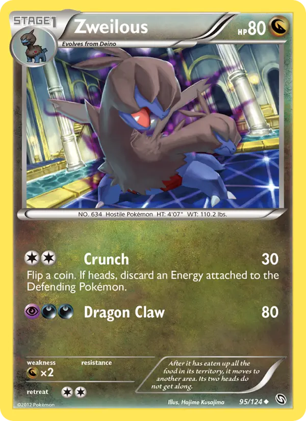 Zweilous Uncommon rarity Dragons Exalted Pokémon card price — $1.26