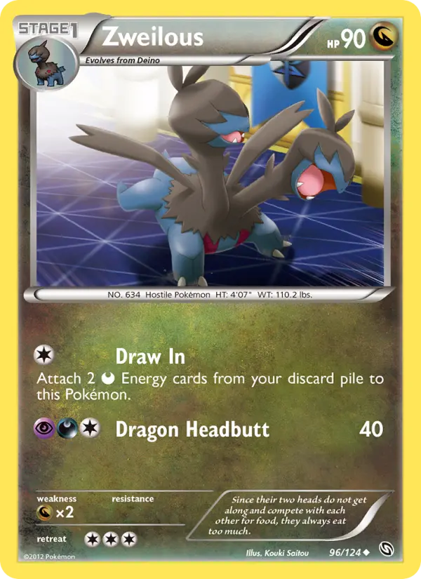 Zweilous Uncommon rarity Dragons Exalted Pokémon card price — $0.85