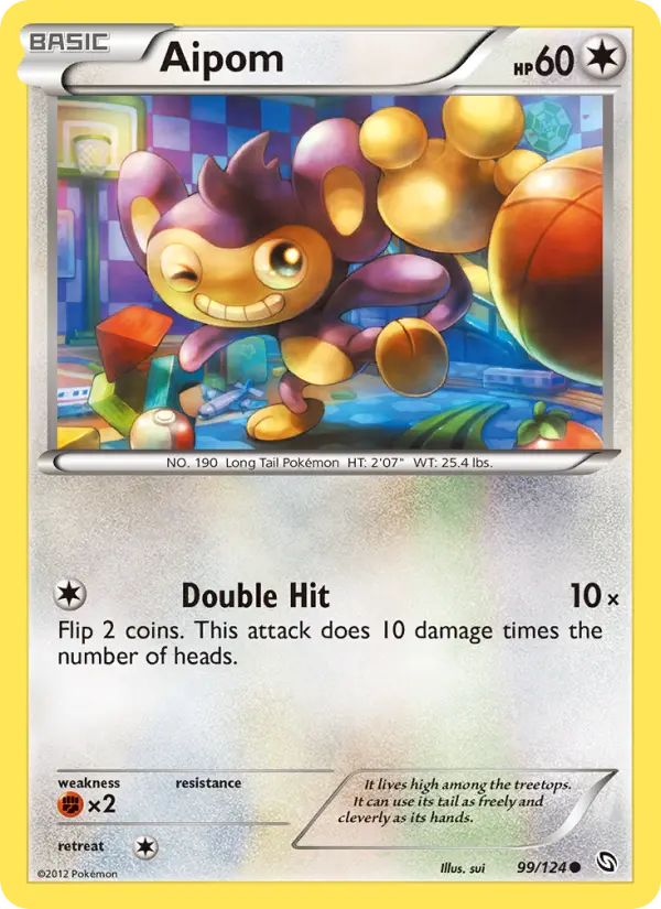 Aipom Common rarity Dragons Exalted Pokémon card price — $1.69