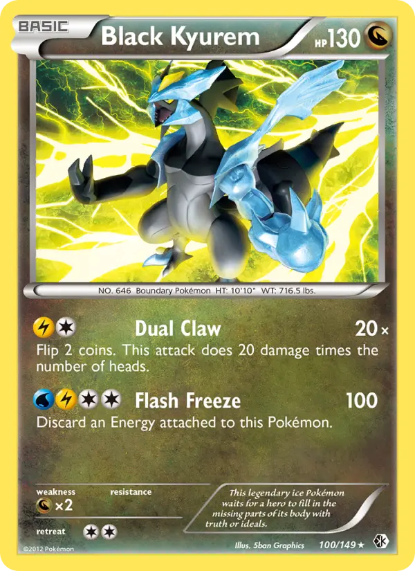 Black Kyurem Rare rarity Boundaries Crossed Pokémon card price — $4.81