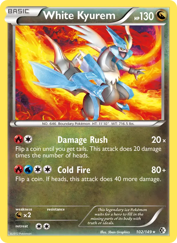 White Kyurem Rare rarity Boundaries Crossed Pokémon card price — $1.42