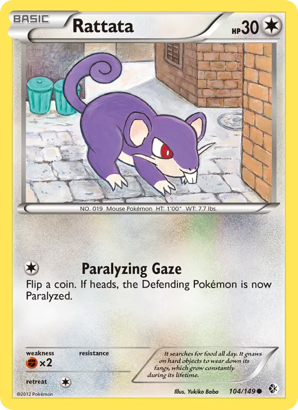 Rattata Common rarity Boundaries Crossed Pokémon card price — $1.20