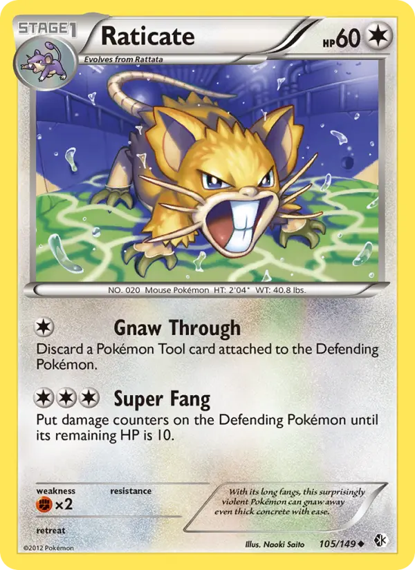 Raticate Uncommon rarity Boundaries Crossed Pokémon card price — $3.10