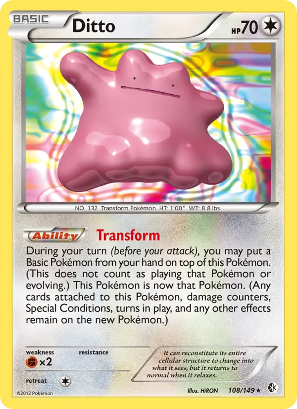 Ditto Rare rarity Boundaries Crossed Pokémon card price — $81.30