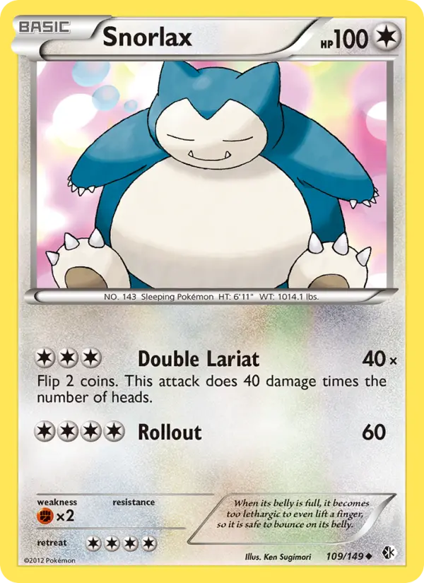 Snorlax Uncommon rarity Boundaries Crossed Pokémon card price — $51.34