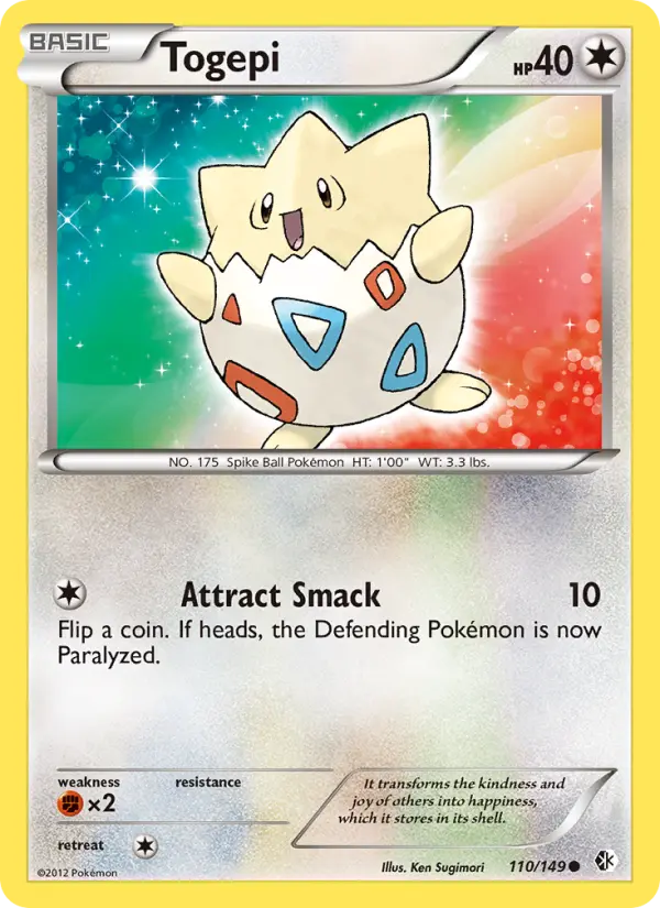 Togepi Common rarity Boundaries Crossed Pokémon card price — $12.80