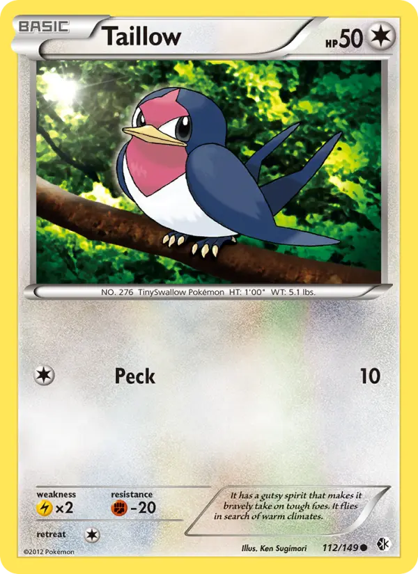 Taillow Common rarity Boundaries Crossed Pokémon card price — $0.71