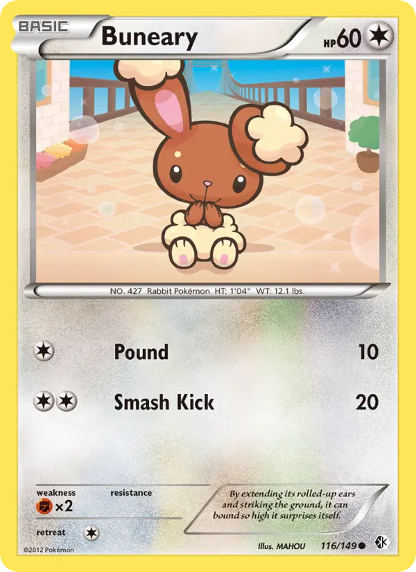 Buneary Common rarity Boundaries Crossed Pokémon card price — $2.24